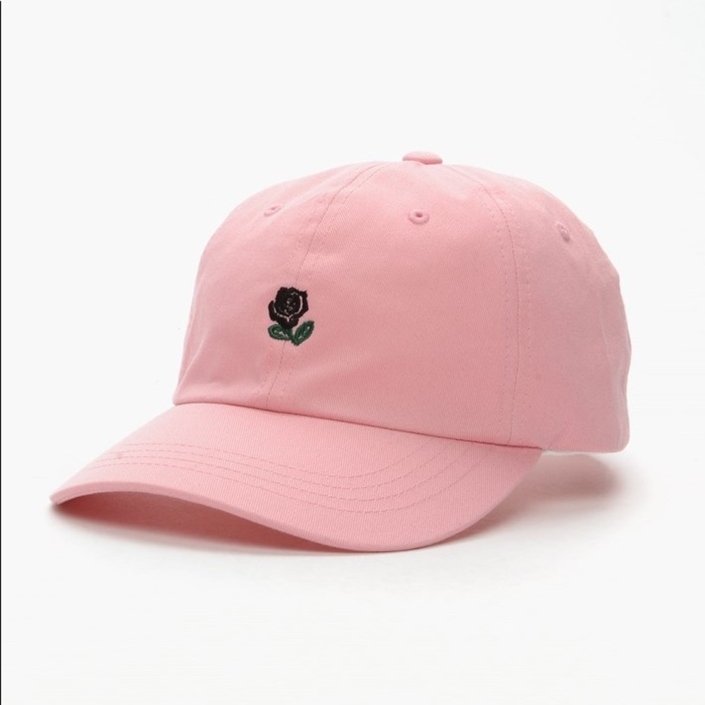 The Hundreds Pink Embroidered Rose Cap Hat